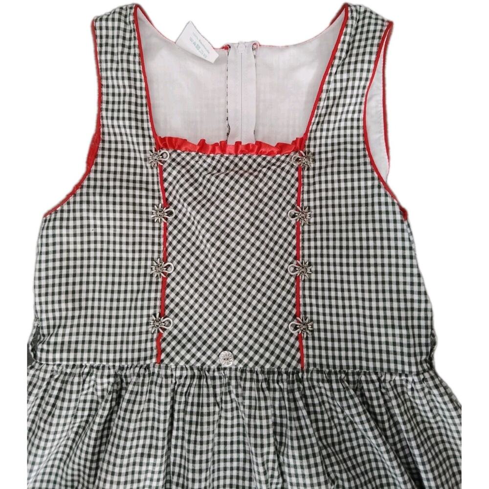 Landhaus Heidi Trachen 11-12 -J Black White Check Red Trim Lined Zipper - Picture 3 of 4